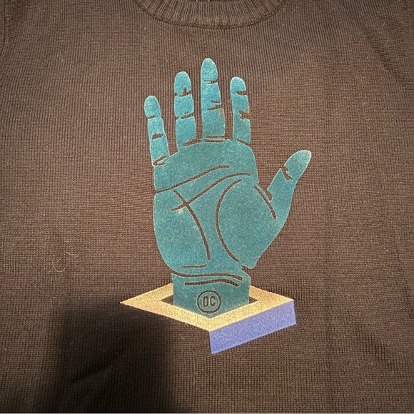 Opening ceremony black wool hand sweater flocked goth diesel Owens - Picture 7 of 8